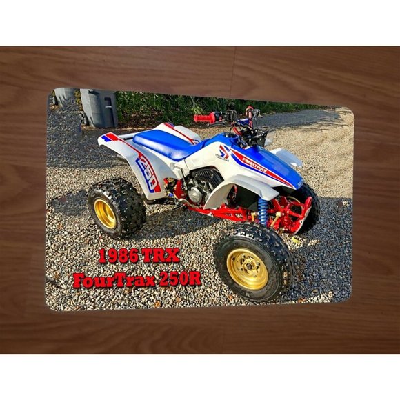 1986 Honda TRX‎ FourTrax 250R ATV 4 Wheeler Bike Motorcycle Quad 8x12 Metal Sign - Picture 1 of 1